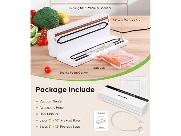 Vacuum Sealer for Food, 6-in-1 Food