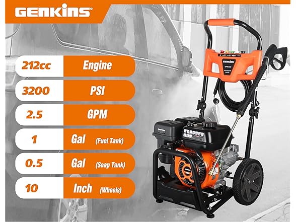 Genkins GPW3200 3200 PSI Gas Powered Pressure Washer