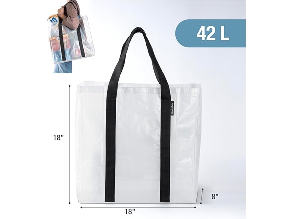 CleverMade 42L, 2 Pack Storage Tote, Clear