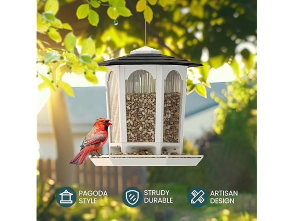 MrCrafts 2 Pack Solar Bird Feeders