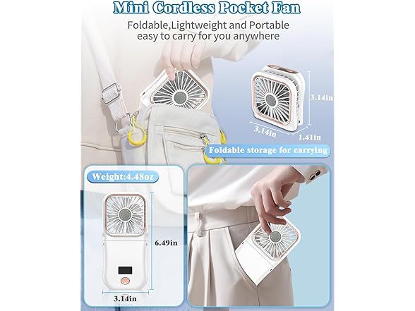 4000mAh Rechargeable Handheld Fan