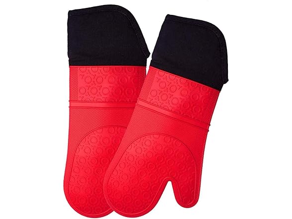 WeTest Silicone Oven Mitts with Quilted Liner