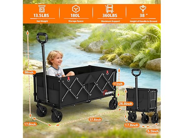 Yozoia Foldable Wagon Cart