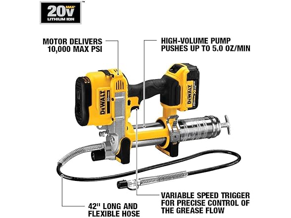 DEWALT DCGG571M1 20V Max Cordless Grease Gun