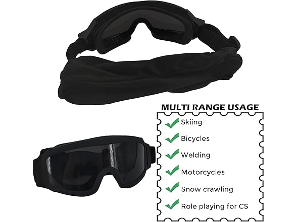 NIZEFEI Tactical Goggles, 3 Lenses