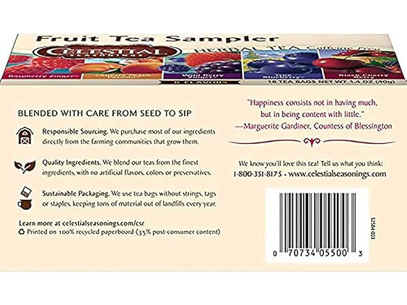Celestial Seasonings Fruit Tea Sampler, 18 ct