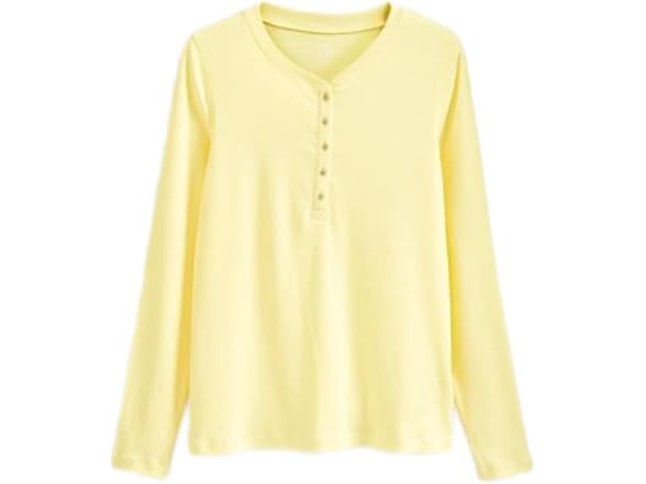 GAP Yellow Ribbed LS Henley (XS)