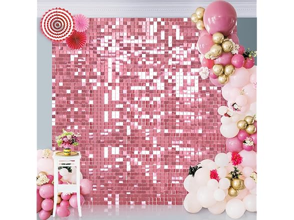 LuoluoHouse Shimmer Wall Panel Sequin Backdrop 36