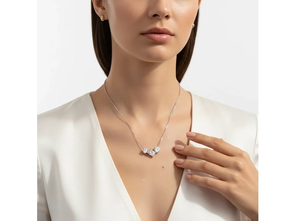 Moissanite Diamond Trio Necklace
