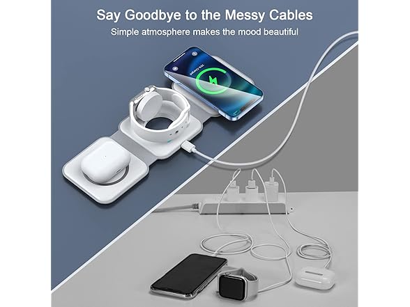 RTOPS Magnetic Foldable 3-in-1 Charging Station
