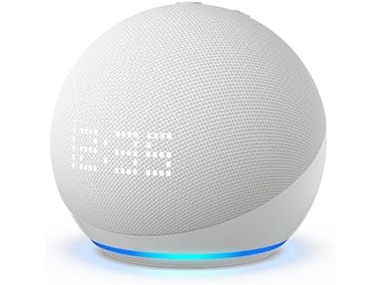 $39.99 (Like-New) Amazon Echo Dot (5th Gen) with clock (2022) (NO POWER ADAPTER) dealfomo