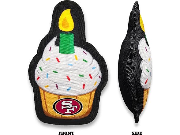 NFL San Francisco 49ers Pet Birthday Cupcake Squeaker Toy