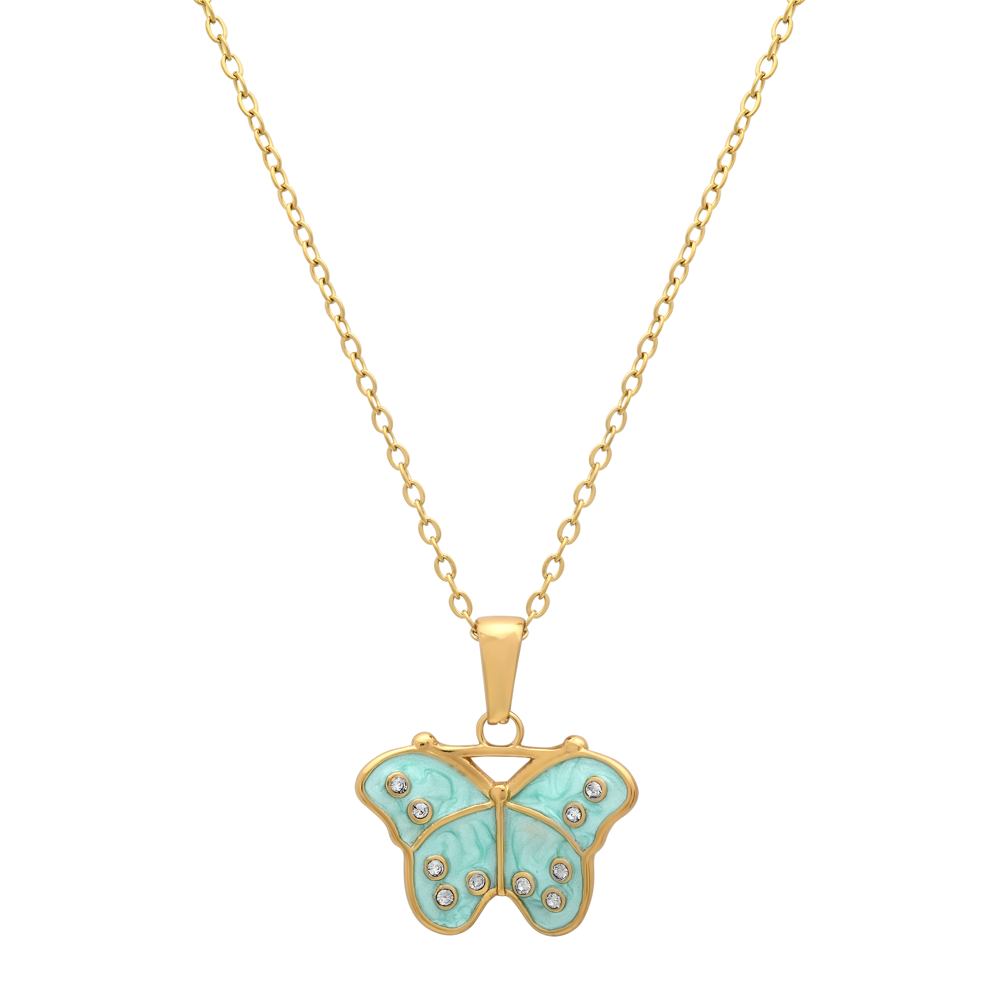 18K Gold Plated Butterfly Necklace - Gallery 4