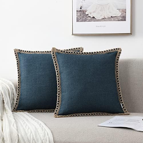 Set of 2 Farmhouse Throw Pillow Covers