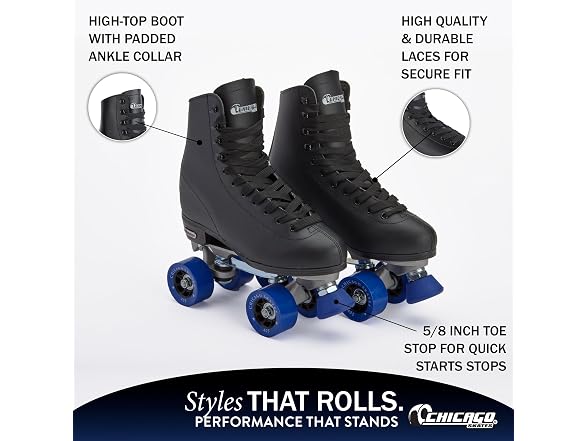 CHICAGO Skates Premium Black Quad Roller