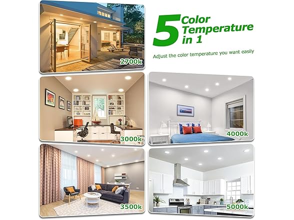 Yochoice 12 Pack 6 Inch 5CCT Ultra-Thin LED Lights