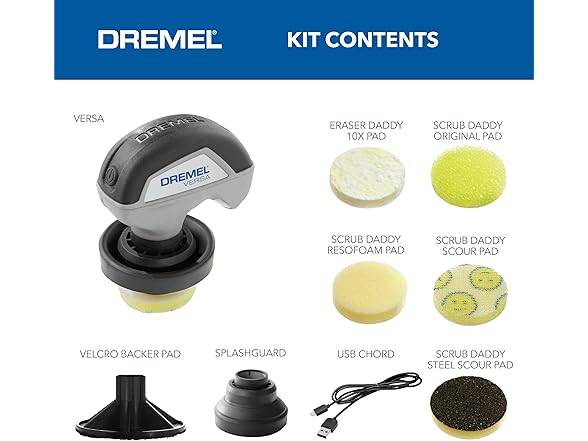 Dremel PC10-07 Versa Power Scrubber Kit Black/Gray