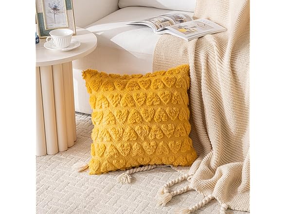 Heart Pillow Covers 18x18 inch Set of 2