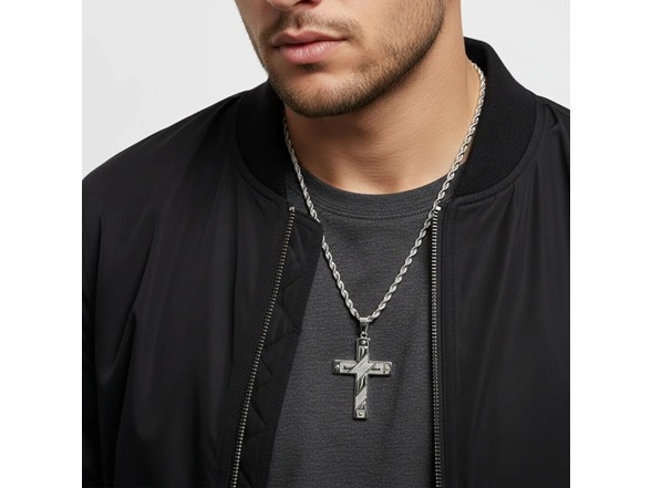 Polished Cross Pendant Necklace