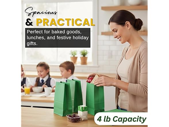 Green Paper Bags 4lb 25ct