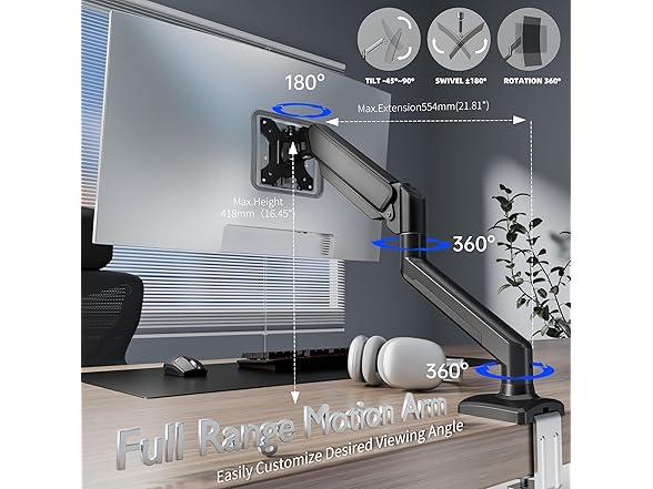 C-MOUNTS Single Monitor Arm Desk Mount