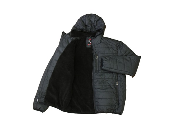 Mens Sherpa Fleece-Lined Hooded Puffer Jacket
