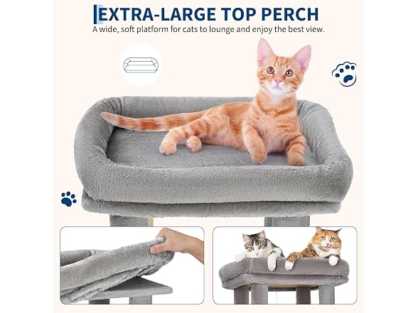 61-Inch Cat Tree for Indoor Cats, Multi-Level