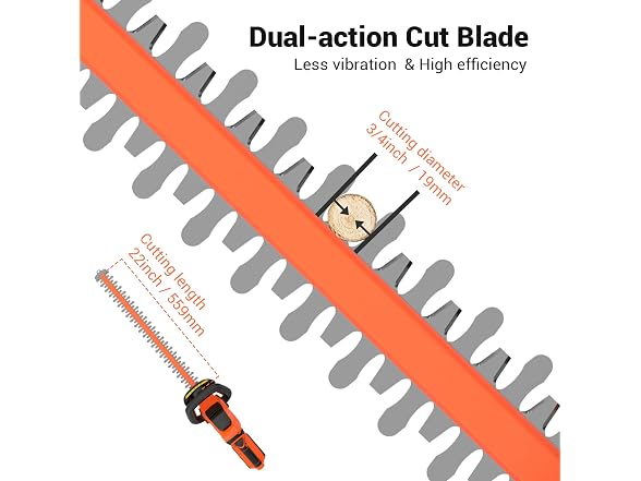 PAXCESS Upgraded Electric Cordless Hedge Trimmer - Gallery 3