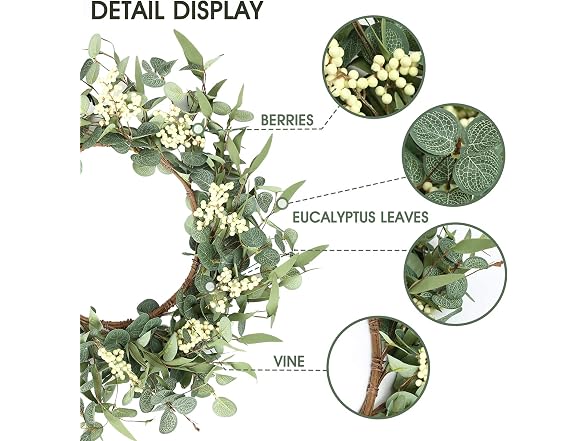 Pinkpum 20" Eucalyptus Wreath
