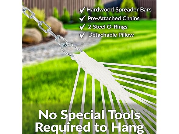 Sunnydaze Extra Large Quilted Hammock with Spreader Bars Awning Stripe