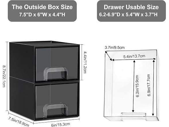 Vtopmart Small Stackable Storage Drawers
