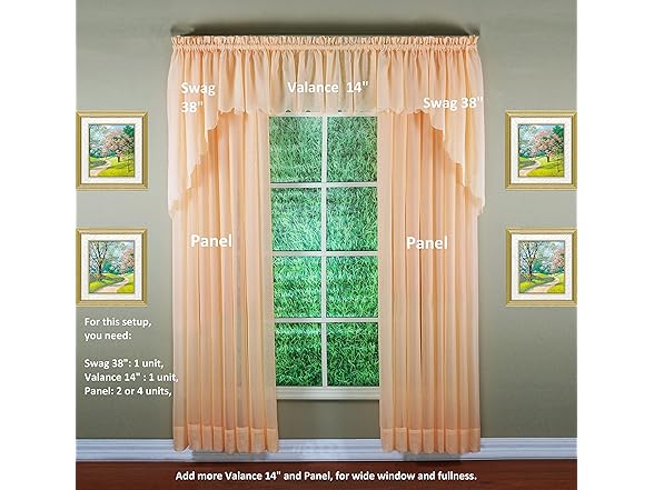 Today's Curtain Emelia Original Voile Valance 14"