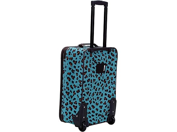 Rockland 4Pc Softside Blue Leopard Luggage Set