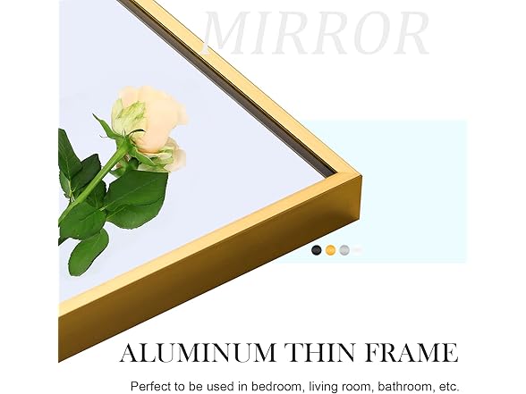 Trvone Full Length Mirror, Gold, 65"x22"
