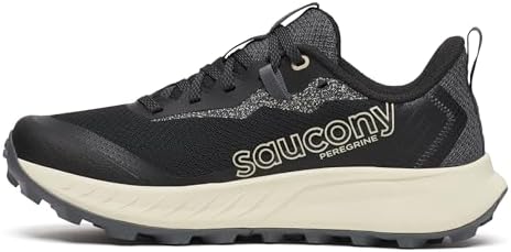 Saucony Women's Peregrine 15 Sneaker, Black/Pearl, 6