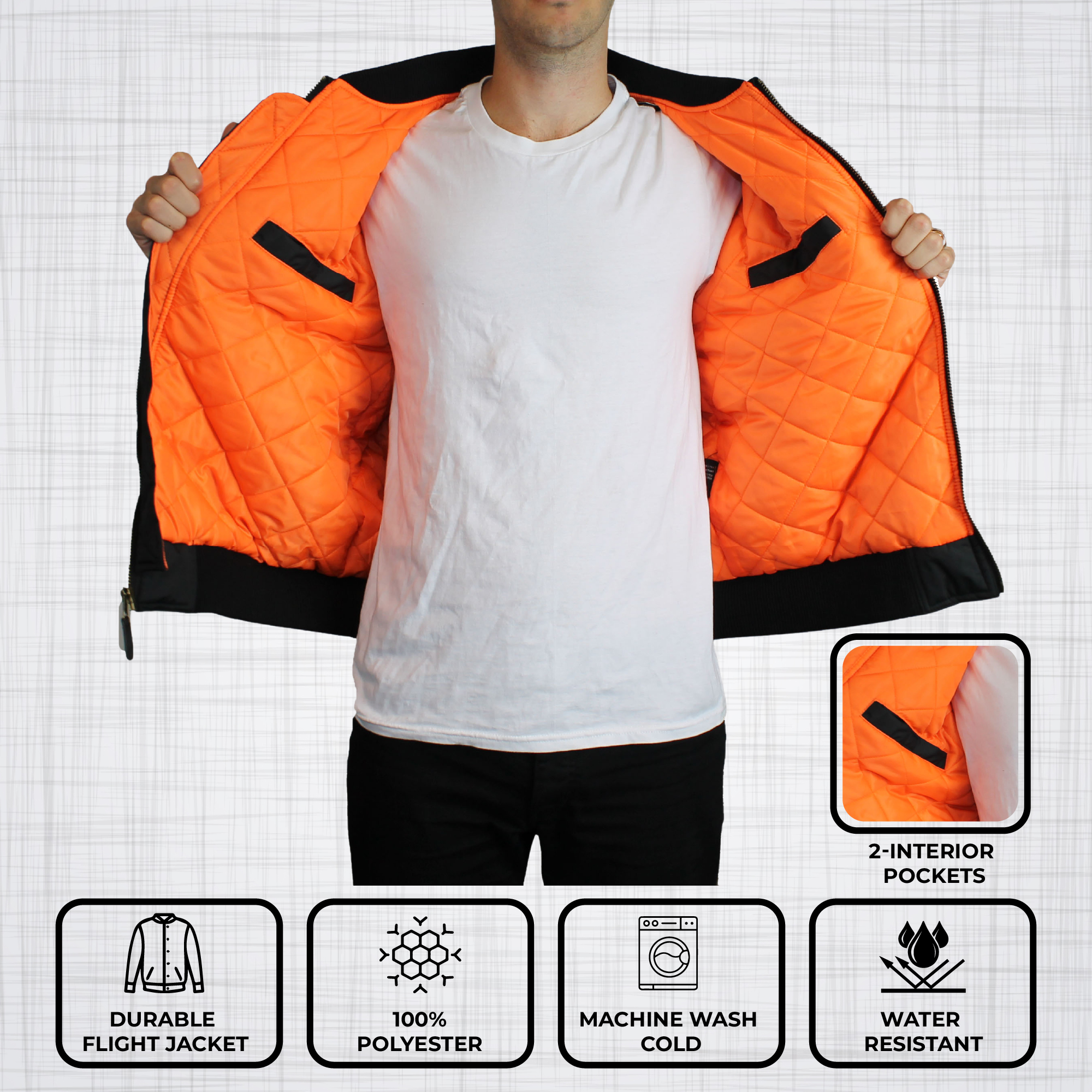 Mens Heavyweight Flight Bomber Jacket - Gallery 23