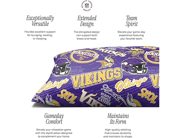 MINNESOTA VIKINGS Printed Plush Body Pillow