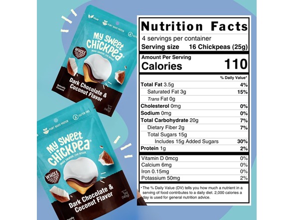 4Pk My Sweet Chickpea 5 Oz Chocolate Covered Chickpeas