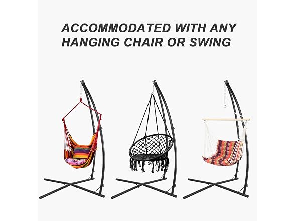 LAZZO C-Type Hammock Chair Stand,Steel Rack Stand