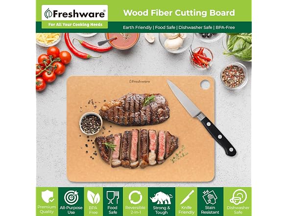 Freshware Wood Cutting Board 18"x13"