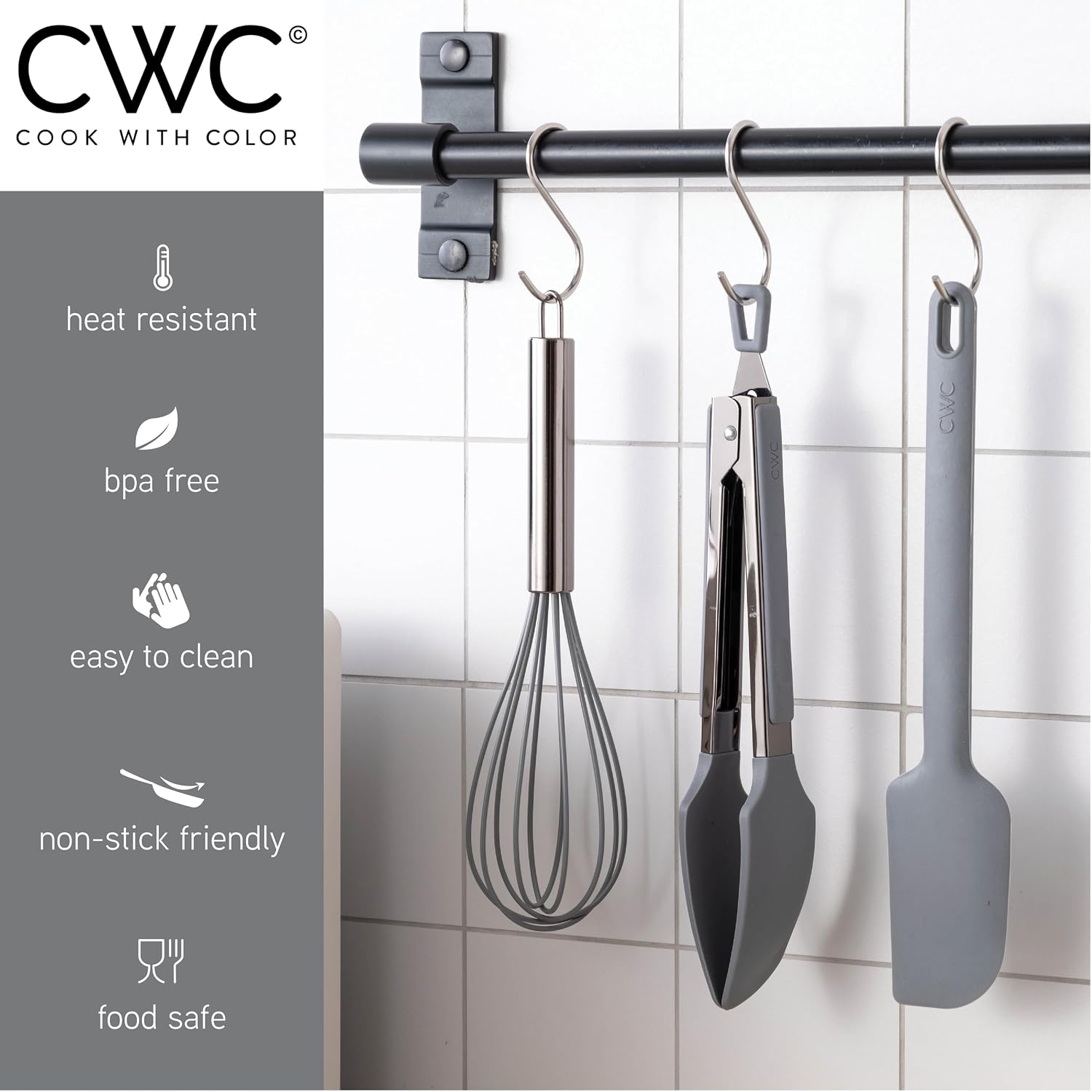 Stainless Steel Silicone Tipped Kitchen & BBQ Tongs Set, 3 Pc - Gallery 12