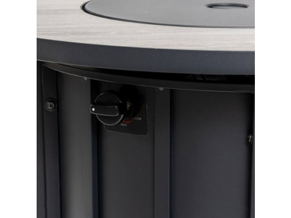 Black 30" Wood-Grain Propane Fire Table