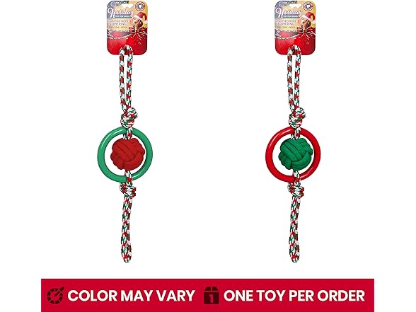 Bow Wow Pet Holiday Rope Dog Tug Toy