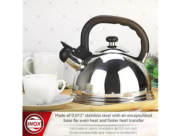 Magefesa Casia 2.7-Quart Stainless Steel Whistling Tea Kettle