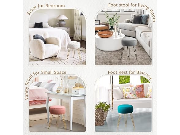 Lue Bona Teal Vanity Stool