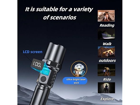 Rechargeable Tactical Flashlight 1500L