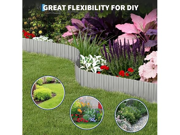 Galvanised Metal Wave Cut Lawn Edging
