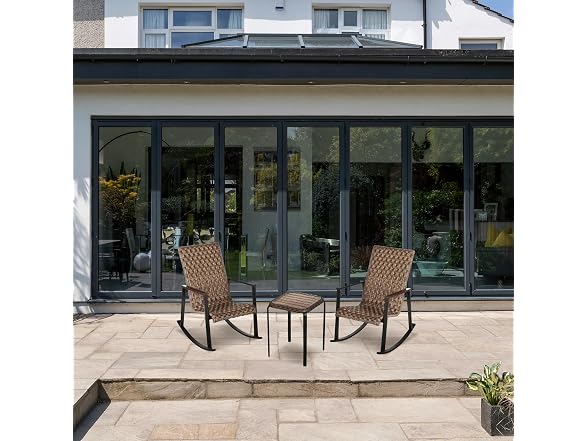 Four Seasons Courtyard Bayside 3 Piece Wicker Patio Furniture