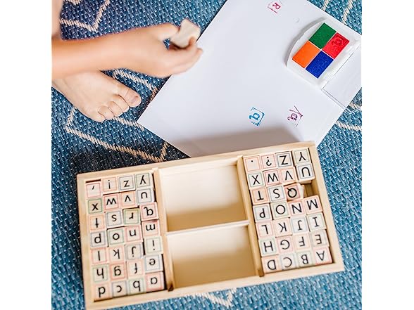 Melissa & Doug Wooden Alphabet Stamp Set