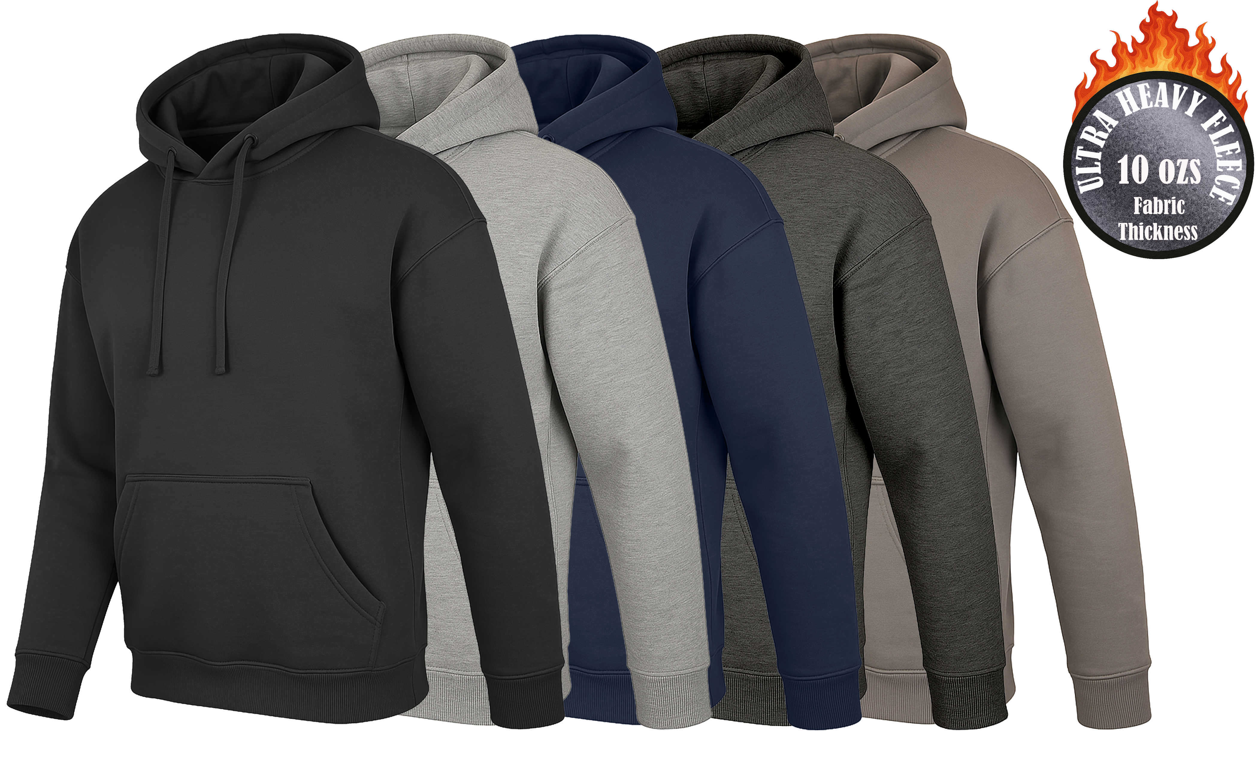 Mens Heavyweight Fleece-Lined Pullover Hoodie - Gallery 14